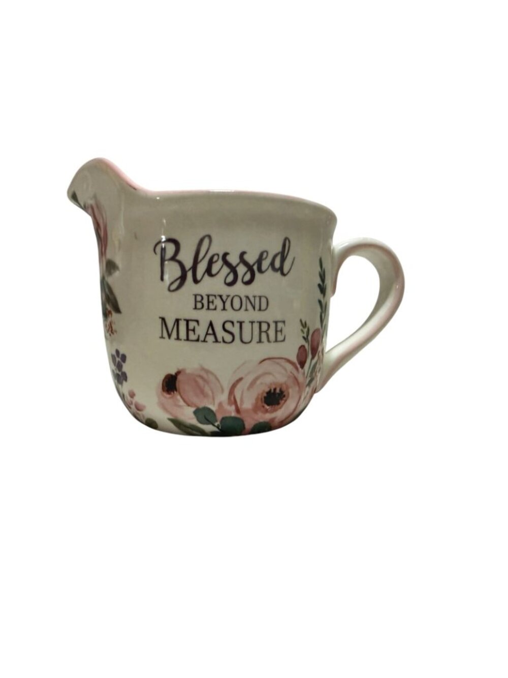 Blessed Beyond Measure Floral Ceramic 4 Cup Measuring Cup Mixing Bowl Roses - Picture 2 of 10